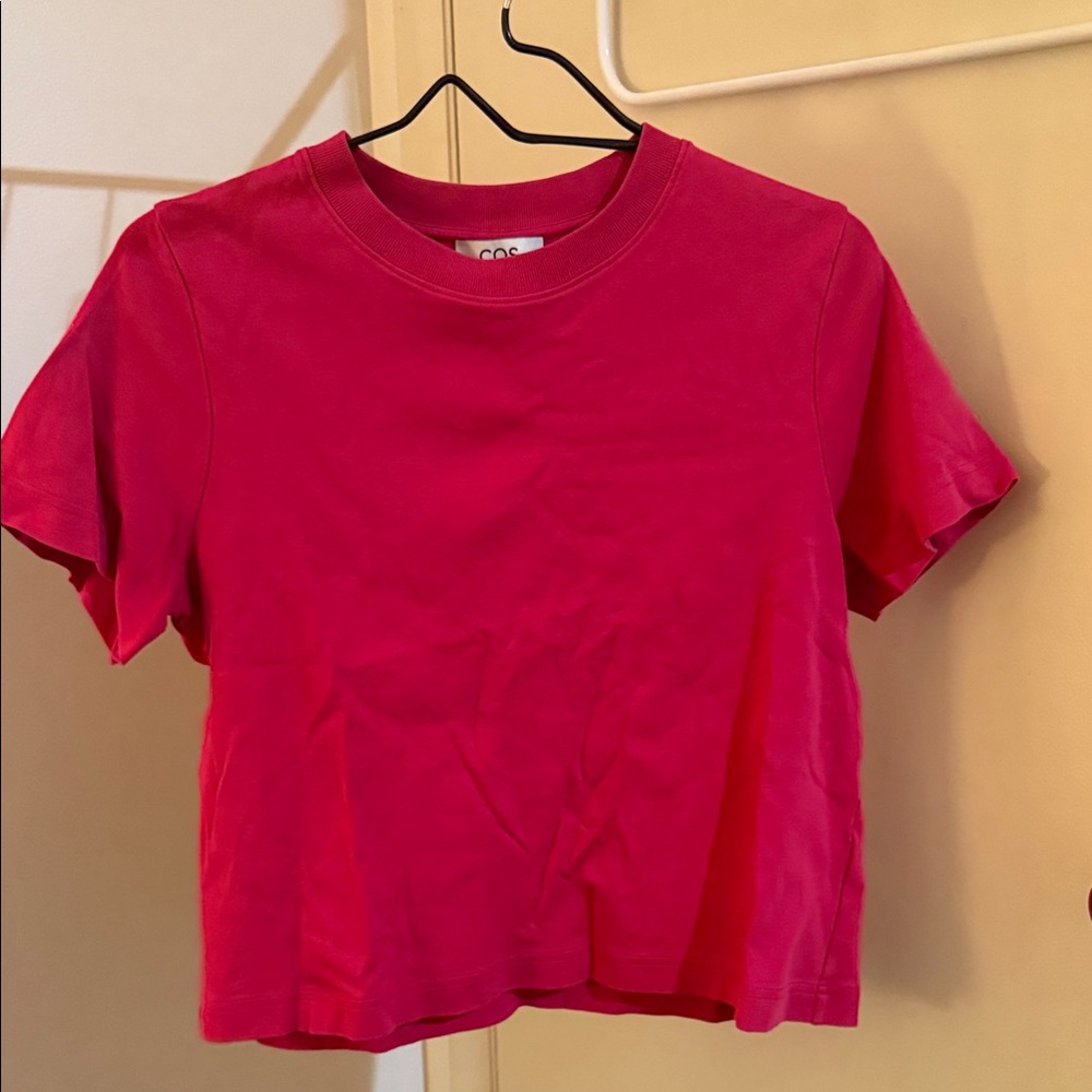 COS Women's Bright Pink Short Sleeve Tee